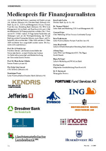 Medienpreis für Finanzjournalisten