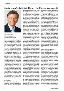 Gestaltungsfreiheit statt Korsett im Unternehmensrecht