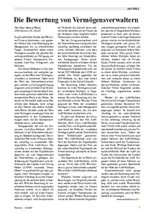 Die Bewertung von Vermögensverwaltern