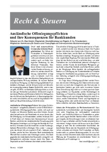 Ausländische Offenlegungspflichten und ihre Konsequenzen für Bankkunden