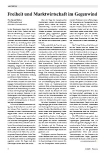 Freiheit und Marktwirtschaft im Gegenwind