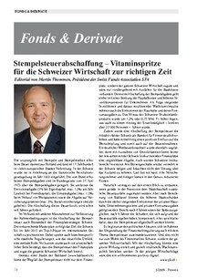 Stempelsteuerabschaffung: Vitaminspritze für die Schweizer Wirtschaft zur richtigen Zeit