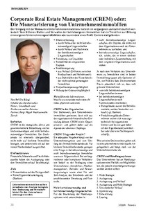 Corporate Real Estate Management: Die Monetarisierung von Unternehmensimmobilien