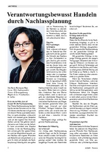 Verantwortungsbewusst Handeln durch Nachlassplanung