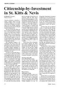 Citizenship-by-Investment in St. Kitts &amp; Nevis: Acquiring alternative citizenship