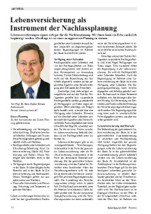 Lebensversicherung als Instrument der Nachlassplanung
