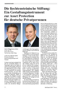 Die liechtensteinische Stiftung: Ein Gestaltungsinstrument zur Asset Protection für deutsche Privatpersonen