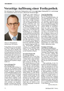 Vorzeitige Auflösung einer Festhypothek