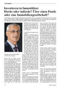 Investieren in Immobilien: Direkt oder indirekt? Über einen Fonds oder eine Immobiliengesellschaft?
