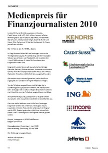 Medienpreis für Finanzjournalisten 2010