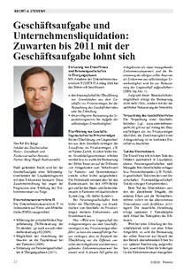 Geschäftsaufgabe und Liquidation