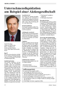 Unternehmensliquidation am Beispiel einer Aktiengesellschaft