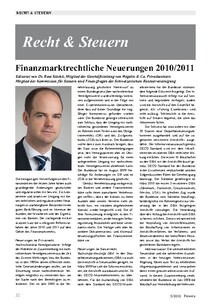 Finanzmarktrechtliche Neuerungen 2010/2011