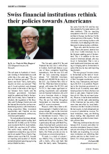 Swiss financial institutions rethink their policies towards Americans