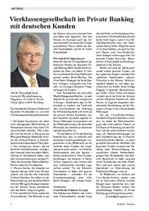 Vierklassengesellschaft im Private Banking mit deutschen Kunden