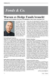 Warum es Hedge Funds braucht