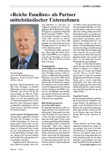 «Reiche Familien» als Partner mittelständischer Unternehmen
