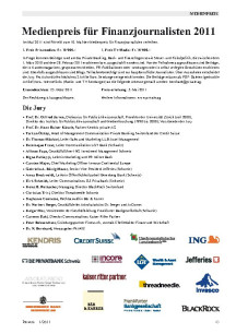 Finanzjournalisten-Preis 2011