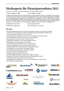 Finanzjournalisten-Preis 2011