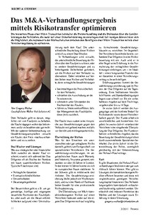 M&amp;A-Verhandlungsergebnis durch Risikotransfer optimieren