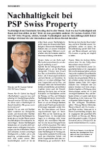 Nachhaltigkeit bei PSP Swiss Property