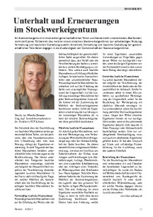 Unterhalt und Erneuerungen im Stockwerkeigentum