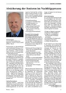 Absicherung der Senioren im Nachfolgeprozess