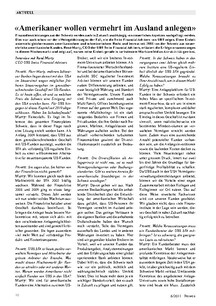 «Amerikaner wollen vermehrt im Ausland anlegen»