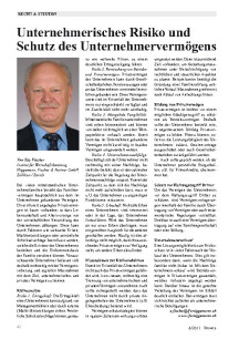 Risiko und Schutz des Unter - nehmervermögens
