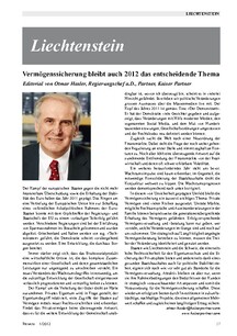 Vermögenssicherung bleibt auch 2012 das entscheidende Thema