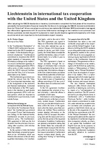 Liechtenstein tax cooperation with the US and the UK