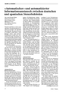 Informationsaustausch zwischen deutschen und spanischen Steuerbehörden