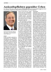 Auskunftspflichten gegenüber Erben