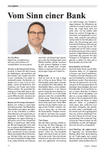 Vom Sinn einer Bank