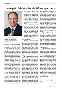 . . . und plötzlich ist jeder ein Währungsexperte