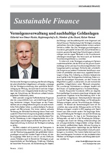 Vermögensverwaltung und nachhaltige Geldanlagen