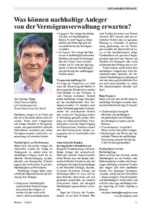 Was können nachhaltige Anleger von der Vermögensverwaltung erwarten?