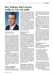 Der Anleger darf wissen,
wofür er wie viel zahlt