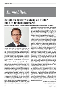 Bevölkerungsentwicklung als
Motor für den Immobilienmarkt