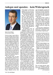 Anlegen und spenden  kein Widerspruch