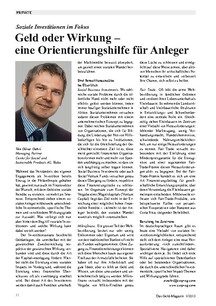 Soziale Investitionen im Fokus