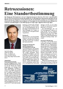 Retrozessionen: Eine Standortbestimmung