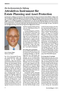 Die liechtensteinische Stiftung: Estate Planning und Asset Protection