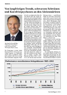 Von langfristigen Trends, schwarzen Schwänen und Kurzfristpsychosen an den Aktienmärkten