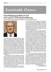 Entschädigungspolitik als Teil einer guten Unternehmensführung