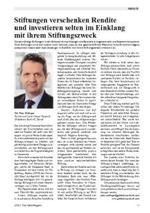 Stiftungen verschenken Rendite und investieren selten im Einklang mit ihrem Stiftungszweck