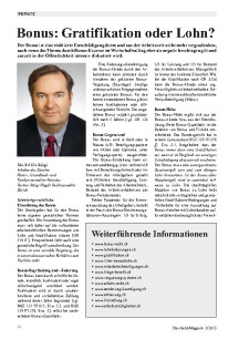 Bonus: Gratifikation oder Lohn?