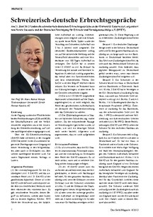 Schweizerisch-deutsche Erbrechtsgespräche