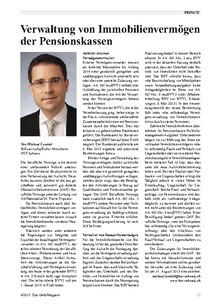 Verwaltung von Immobilienvermögen der Pensionskassen