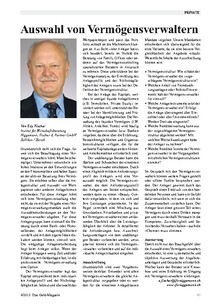 Vermögensverwalter-Auswahl